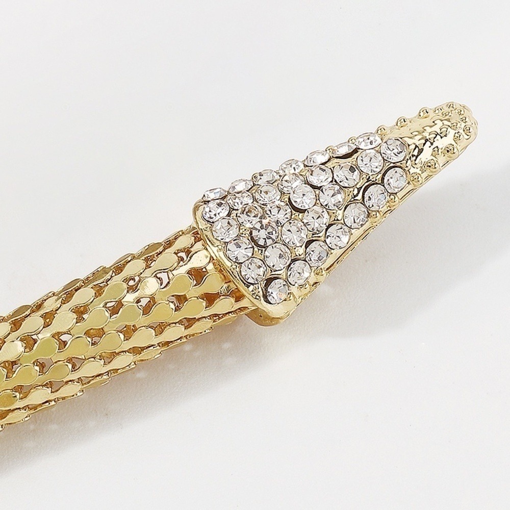 Snake Wrap Necklace with Rhinestones. Gold.‎ - Picture 5 of 5